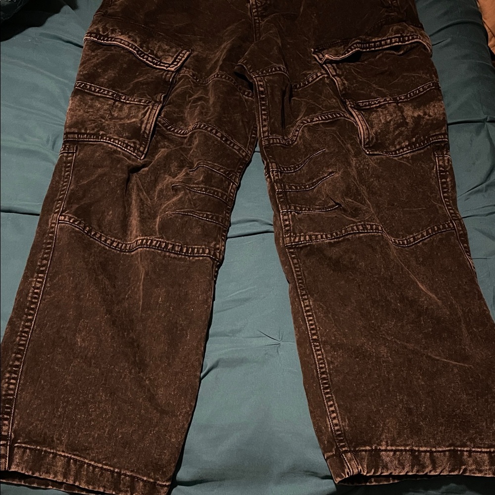 Baggy Black Cargo Jeans Size 36 - Picture 3 of 4